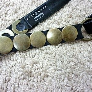 Suzi Roher Accessories - Suzi Roher Leather Belt Brass Medallions Medium Suzi Roher Accessories - Suzi Roher Leather Belt Brass Medallions Medium